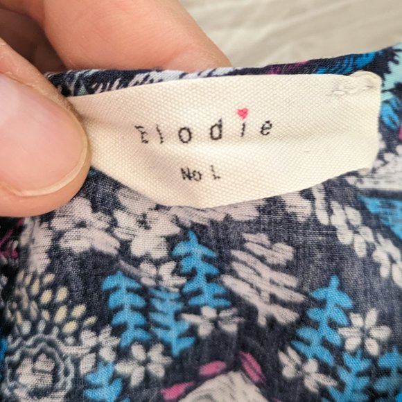 Elodie sleeveless teal-blue-black-magenta geometric scoop-neck tank top Sz M-L - Picture 9 of 11